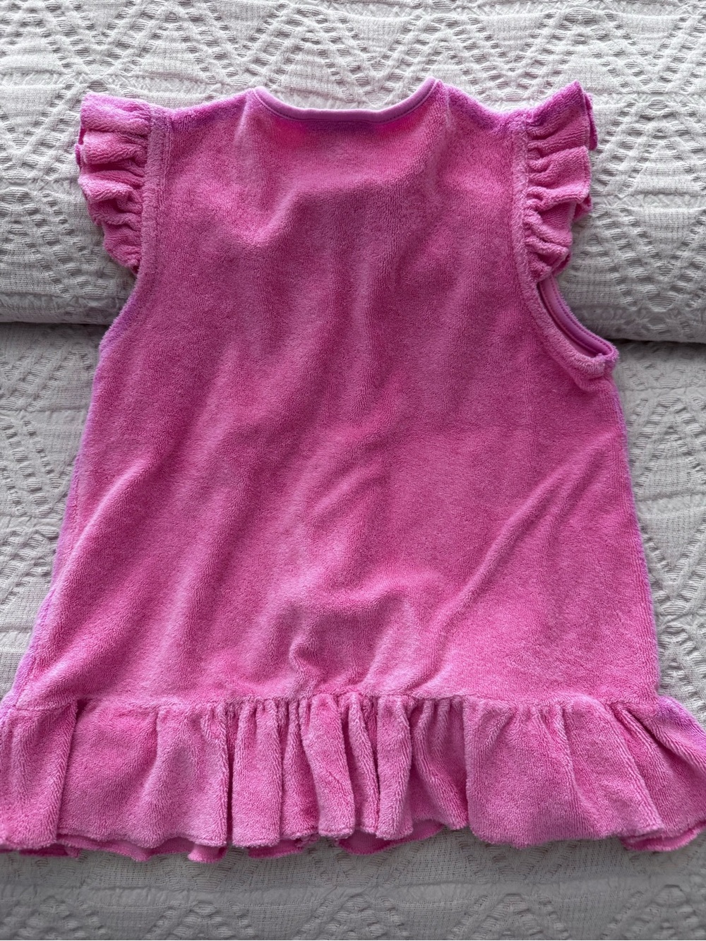 Pink Ruffled Terry Cloth cover up - Picture 4 of 4